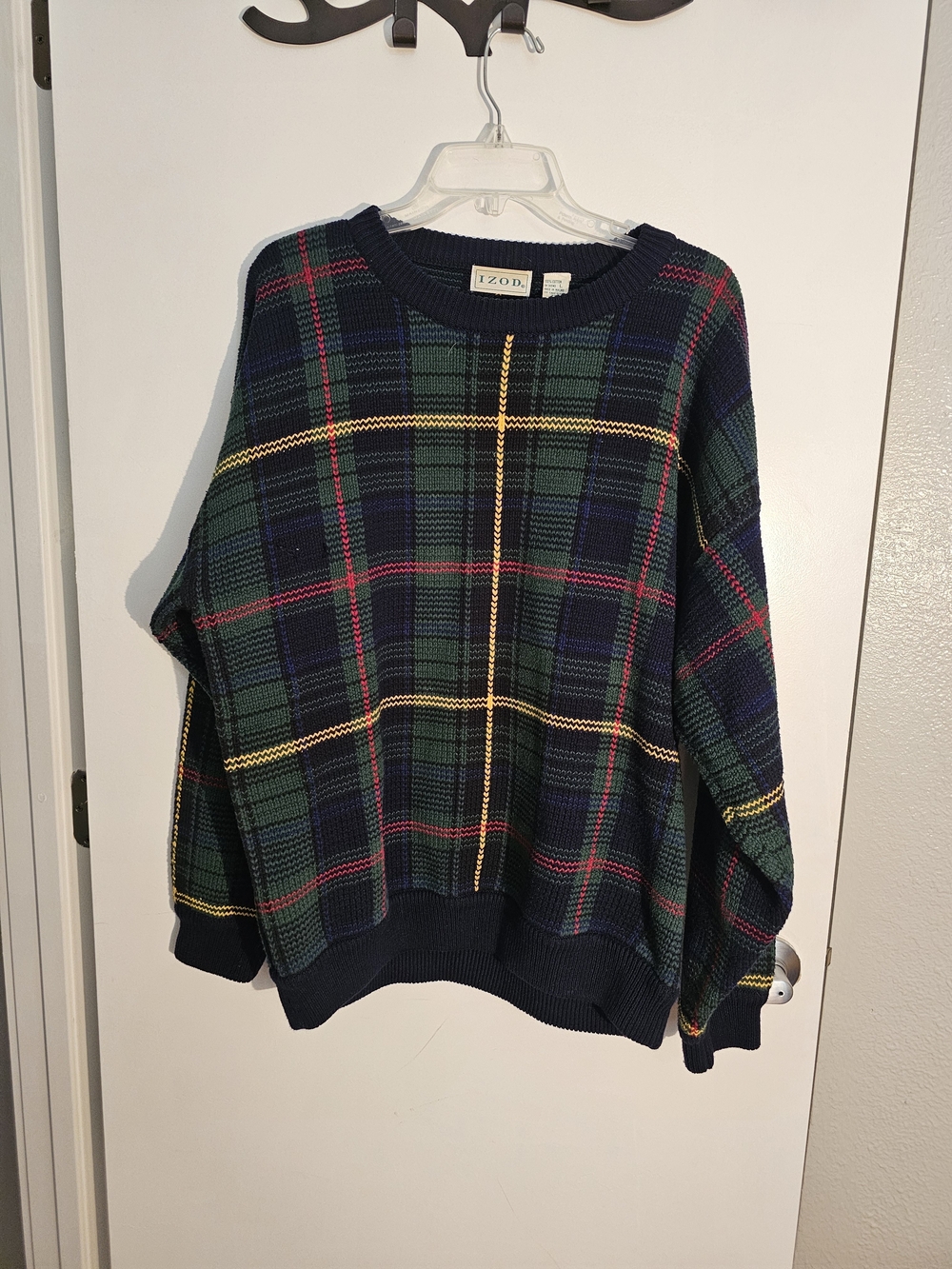 Vintage 90s IZOD Knit Sweater Patterned Crewneck Oversized L